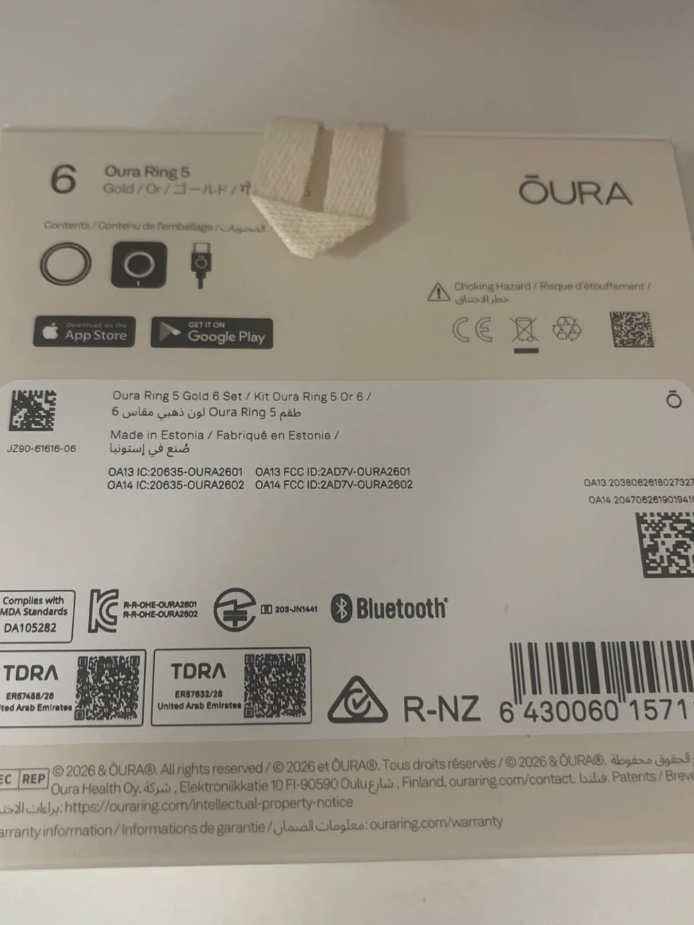 Oura Ring 5 Gold - Boxed Smart Ring